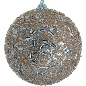 Χάλκινη Πλαστική Χριστουγεννιάτικη Μπάλα 8cm,Σέτ/6