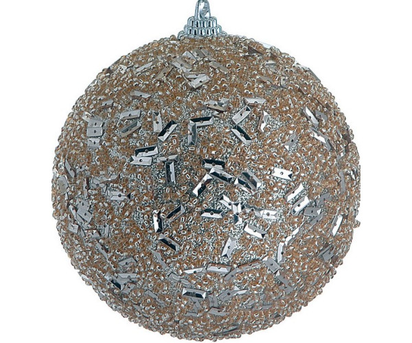 Χάλκινη Πλαστική Χριστουγεννιάτικη Μπάλα 8cm,Σέτ/6