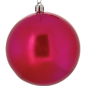 Μώβ Περλέ Πλαστική Χριστουγεννιάτικη Μπάλα 10cm,Σέτ/4