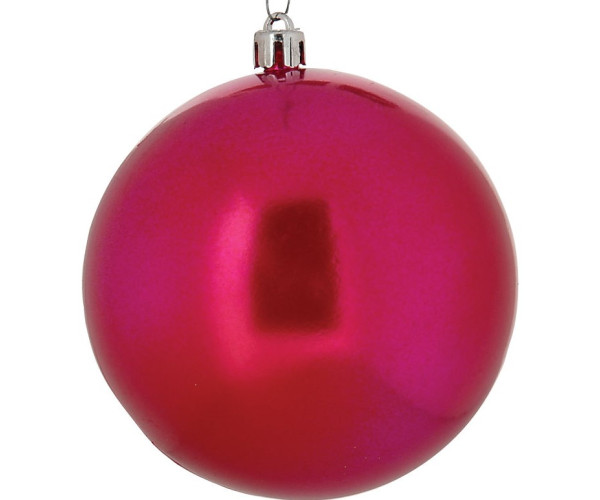 Μώβ Περλέ Πλαστική Χριστουγεννιάτικη Μπάλα 10cm,Σέτ/4