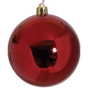 Μώβ Γυαλιστερή Χριστουγεννιάτικη Μπάλα 8cm,Σέτ/6