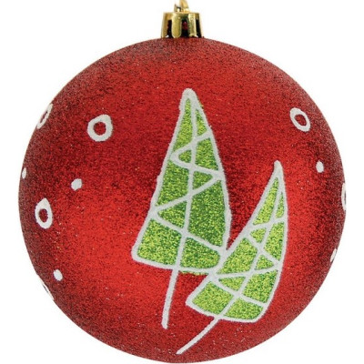 Κόκκινη Πλαστική Χριστουγεννιάτικη Μπάλα 8cm,Σέτ/6