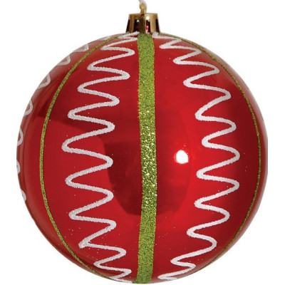 Κόκκινη Πλαστική Χριστουγεννιάτικη Μπάλα 8cm,Σέτ/6