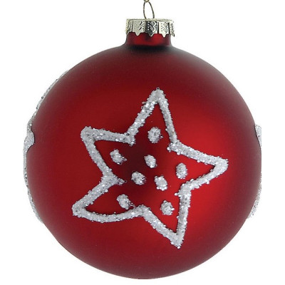 Κόκκινη Γυάλινη Χριστουγεννιάτικη Μπάλα 8cm,Σέτ/6