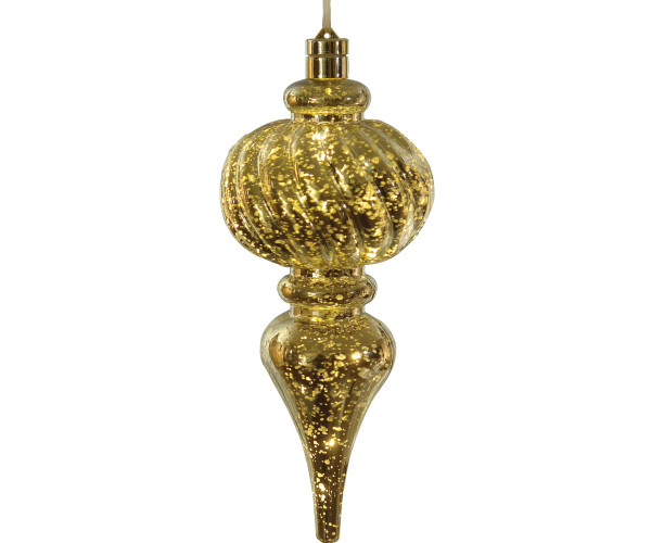 Χρυσή Πλαστική Χριστουγεννιάτικη Μπάλα Με Φώς Μπαταρίας 13 x 32(h)cm