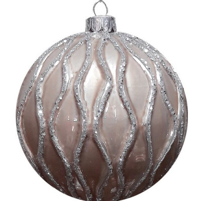 Καφέ Γυάλινη Χριστουγεννιάτικη Μπάλα 8cm,Σέτ/6