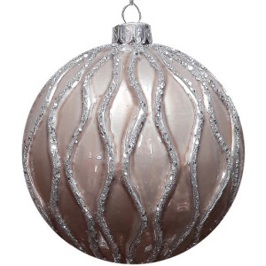 Καφέ Γυάλινη Χριστουγεννιάτικη Μπάλα 10cm,Σέτ/4