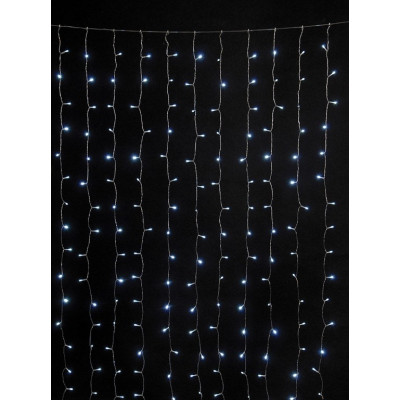 740L Σταθερή Led Συμμετρική Κουρτίνα Με Μετασχηματιστή Ip44 Και Επέκταση 400 x 330(h)cm,Με Διάφανο Καλώδιο Και Λευκo Λαμπάκι (Kelvin: 6.000 - 10.000)