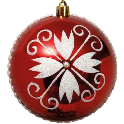 Κόκκινη Πλαστική Χριστουγεννιάτικη Μπάλα 8cm,Σέτ/6