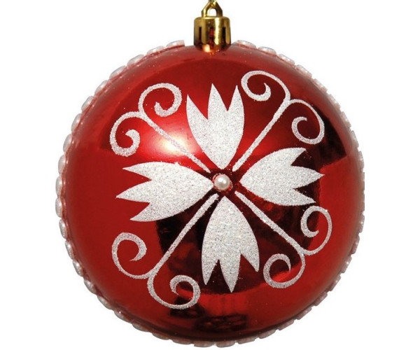 Κόκκινη Πλαστική Χριστουγεννιάτικη Μπάλα 8cm,Σέτ/6