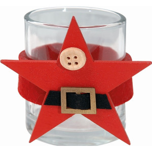 Γυάλινο Χριστουγεννιάτικο Κηροπηγιο 6 x 5cm