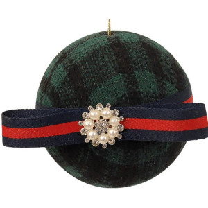 Πράσινη Πάνινη Χριστουγεννιάτικη Μπάλα 11cm