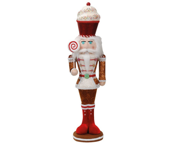 Πάνινος Διακοσμητικός Χριστουγεννιάτικος Καρυοθραύστης 15 x 13 x 48(h)cm