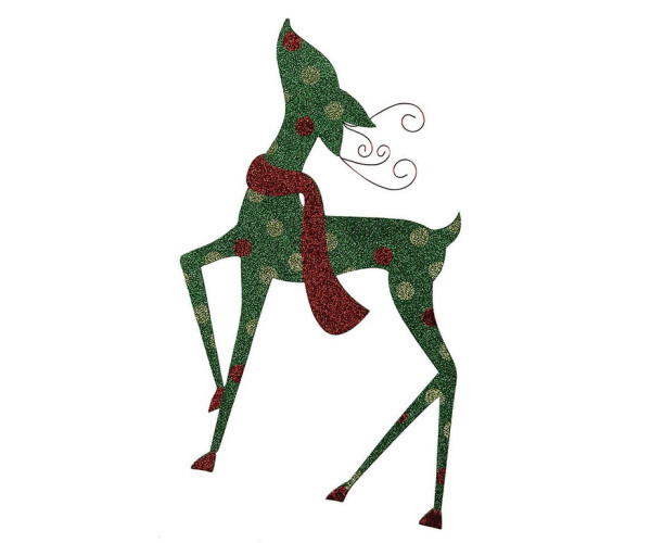 Πράσινη Κρεμαστή Διακοσμητική Φιγούρα Τάρανδος 64cm