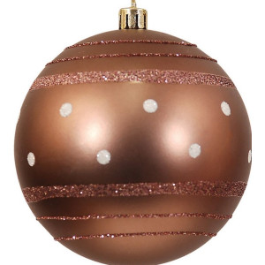 Χάλκινη Πλαστική Χριστουγεννιάτικη Μπάλα 10cm,Σέτ/4