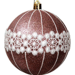 Χάλκινη Πλαστική Χριστουγεννιάτικη Μπάλα 10cm,Σέτ/4