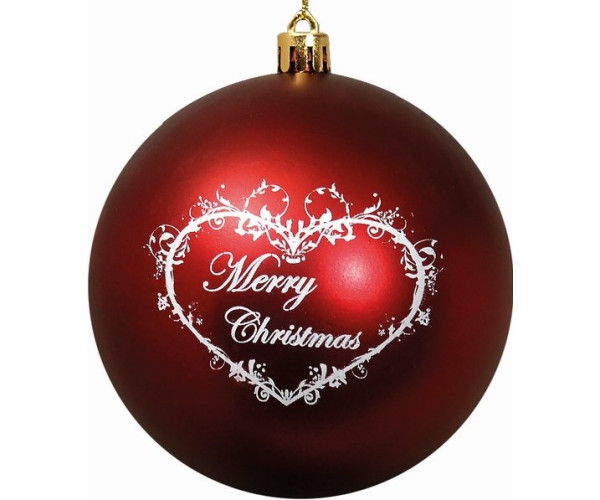 Κόκκινη Πλαστική Χριστουγεννιάτικη Μπάλα 8cm,Σέτ/6