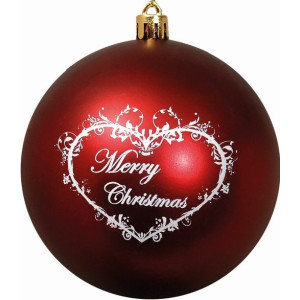 Κόκκινη Πλαστική Χριστουγεννιάτικη Μπάλα 10cm,Σέτ/6