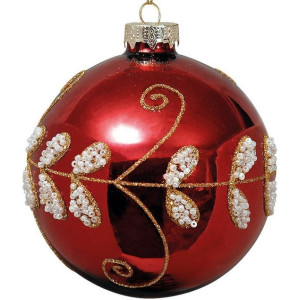 Μώβ Γυάλινη Χριστουγεννιάτικη Μπάλα 8cm,Σέτ/6