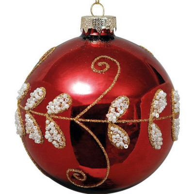 Μώβ Γυάλινη Χριστουγεννιάτικη Μπάλα 10cm,Σέτ/4