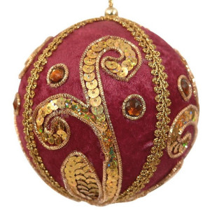 Μώβ Χριστουγεννιάτικη Μπάλα 10cm