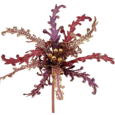 Μώβ Χριστουγεννιάτικο Διακοσμητικό Κλαδί 25cm