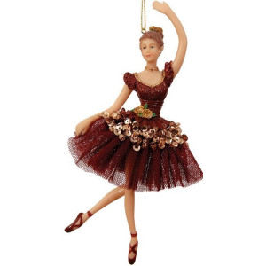 Κεραμικό Κρεμαστό Χριστουγεννιάτικο Στολίδι Μπαλαρίνα 10 x 6 x 17cm