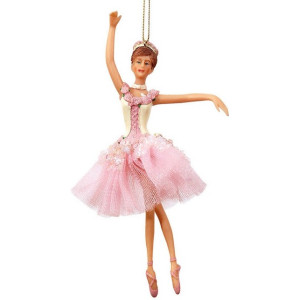Γυάλινο Κρεμαστό Χριστουγεννιάτικο Στολίδι Μπαλαρίνα 10 x 6 x 17(h)cm
