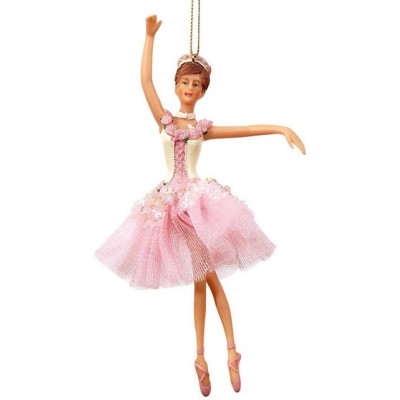 Γυάλινο Κρεμαστό Χριστουγεννιάτικο Στολίδι Μπαλαρίνα 10 x 6 x 17(h)cm