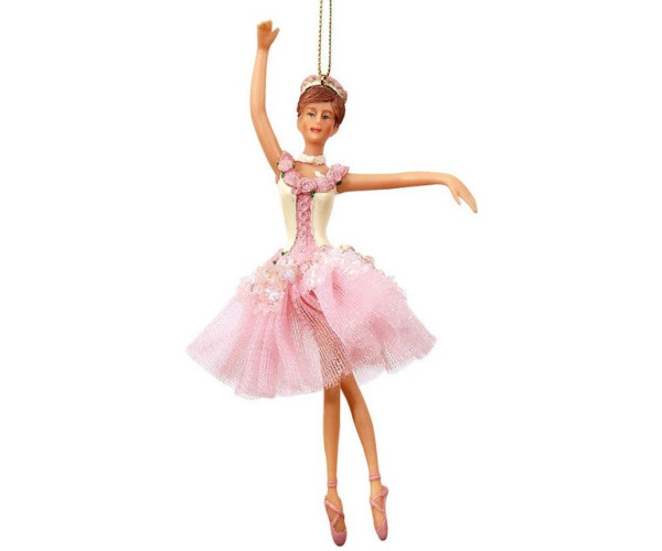 Γυάλινο Κρεμαστό Χριστουγεννιάτικο Στολίδι Μπαλαρίνα 10 x 6 x 17(h)cm