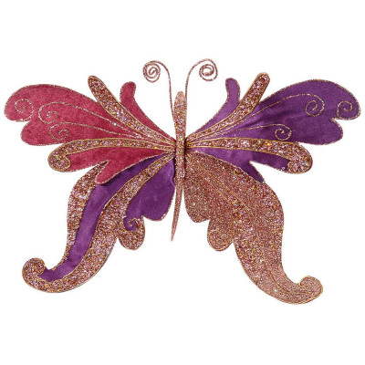 Ρόζ Κρεμαστά Χριστουγεννιάτικη Πεταλούδα 48 x 9 x 28(h)cm