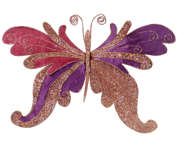 Ρόζ Κρεμαστά Χριστουγεννιάτικη Πεταλούδα 48 x 9 x 28(h)cm