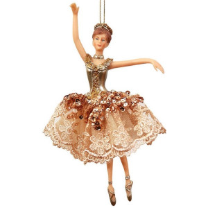 Κεραμικό Κρεμαστό Χριστουγεννιάτικο Στολίδι Μπαλαρίνα 10 x 6 x 17(h)cm