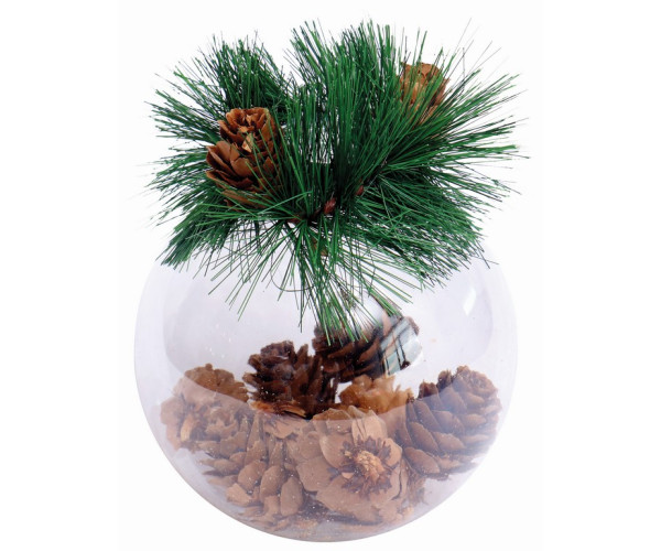 Διάφανη Πλαστική Χριστουγεννιάτικη Μπάλα 8cm,Σέτ/3