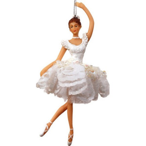 Κεραμικό Κρεμαστό Χριστουγεννιάτικο Στολίδι Μπαλαρίνα 10 x 6 x 17(h)cm