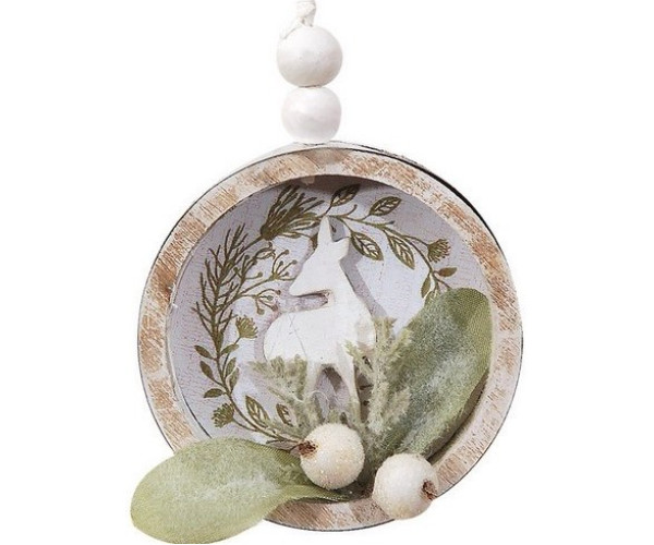 Ξύλινη Χριστουγεννιάτικη Μπάλα 3 x 7 x 9(h)cm