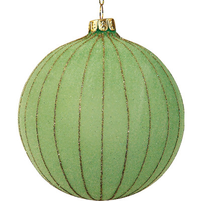 Πράσινη Γυάλινη Χριστουγεννιάτικη Μπάλα 8cm,Σέτ/6