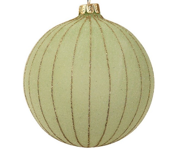 Πράσινη Γυάλινη Χριστουγεννιάτικη Μπάλα 8cm,Σέτ/6