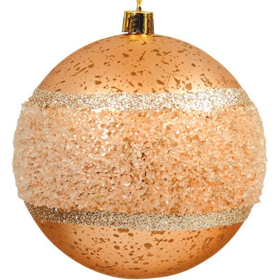 Ρόζ Πλαστική Χριστουγεννιάτικη Μπάλα 8cm,Σέτ/6