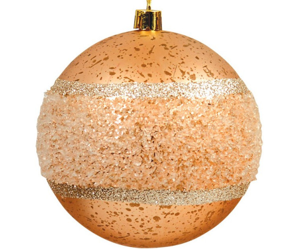 Ρόζ Πλαστική Χριστουγεννιάτικη Μπάλα 8cm,Σέτ/6