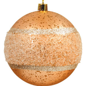 Ρόζ Πλαστική Χριστουγεννιάτικη Μπάλα 10cm ,Σέτ/4