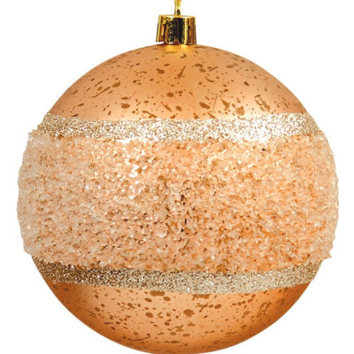 Ρόζ Πλαστική Χριστουγεννιάτικη Μπάλα 10cm ,Σέτ/4