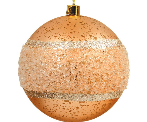 Ρόζ Πλαστική Χριστουγεννιάτικη Μπάλα 10cm ,Σέτ/4