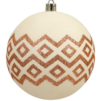 Χάλκινη Πλαστική Χριστουγεννιάτικη Μπάλα 8cm ,Σέτ/6