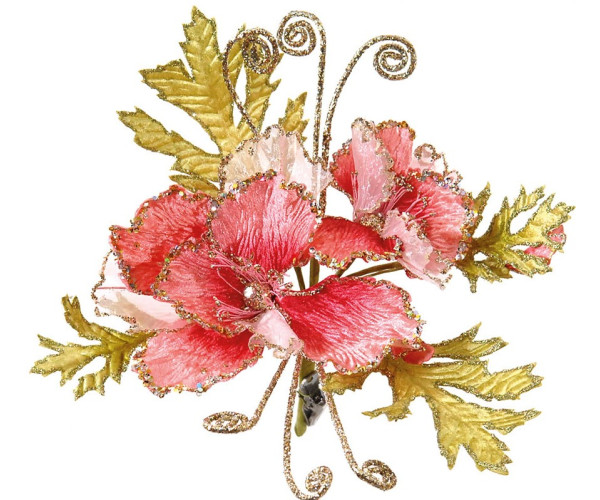 Ρόζ Χριστουγεννιάτικο Λουλούδι 20 x 25cm