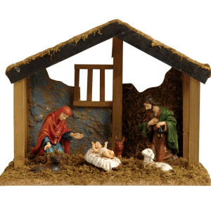 Ξύλινη Χριστουγεννιάτικη Φάτνη 30 x 14 x 23(h)cm