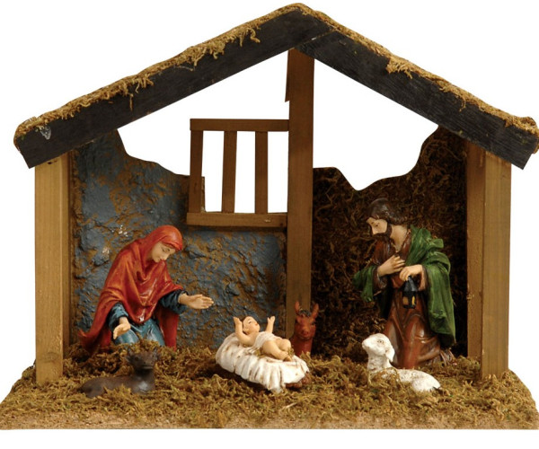 Ξύλινη Χριστουγεννιάτικη Φάτνη 30 x 14 x 23(h)cm