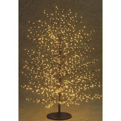 Μάυρο Φωτιζόμενο Δέντρο Με 2000 Led Copper Φωτάκια Θερμού Φωτισμού ,Μετασχηματιστή ip44 Και Dimmer 180(h)cm