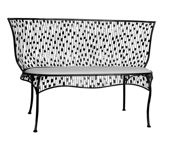 Μεταλλικός Καναπές - Σκαμπό 2 Θέσεων Royalty 113 x 44 x 48/84(h)cm