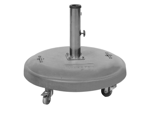 Γκρί Τσιμεντένια Βάση Ομπρέλας 50Kgr , ⌀ 60cm ,Με Ροδάκια Και Φρένο